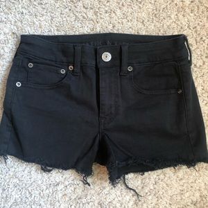 Black American Eagle distressed shorts